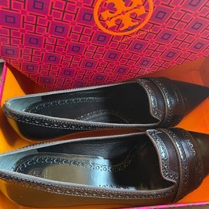 NWT… Never Worn ..Tory Burch Black Leather 3inch heel